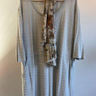 Cotton & Hemp Knit Dress & Scarf - Poetry