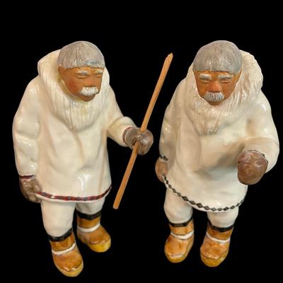 BO201 - Pair of C Allen Johnson Eskimo Figures - 1960 - Signed.