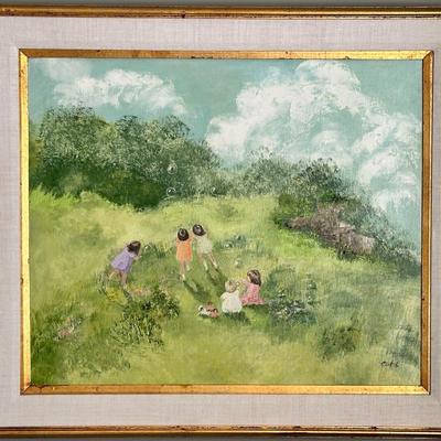 BO007 - Children on Hill By Phyllis Cubb (Cubbison)
