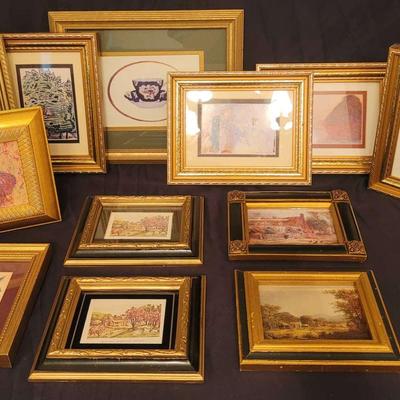 Assorted Small Framed Artwork