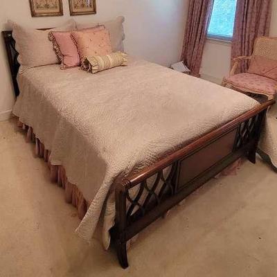 Full Size Vintage Hardwood Bed Frame & More