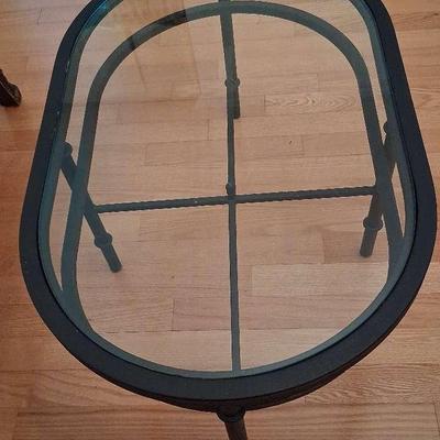 Wrought Iron Oval Shaped Coffee Table