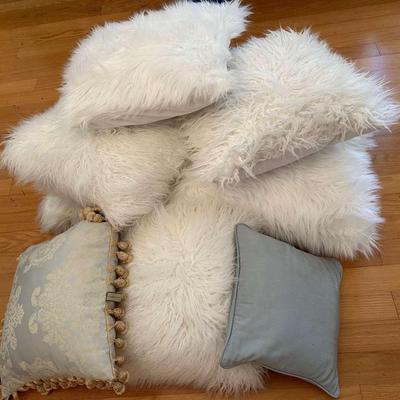 Fuzzy White Pillow Decor Plus More