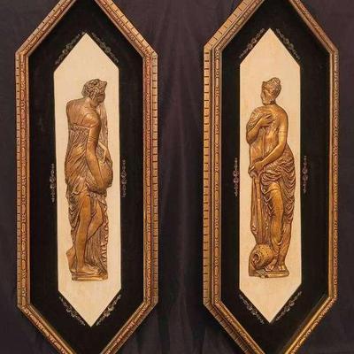 Pair Of Greek Style Wall Hanging Art