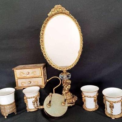 Vintage Lefton Victorian Vanity Accessories 