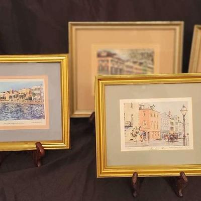 Collection Of Five Charleston SC Artwork Pieces