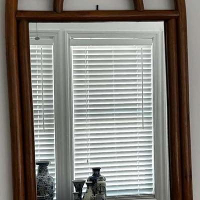 Vintage Bamboo Framed Mirror