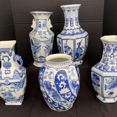 Large Blue And White Porcelain Vases
