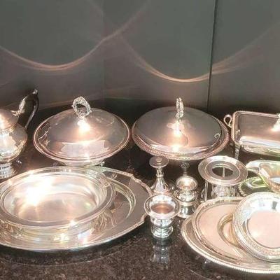 Silverplate Tea And Serving Set