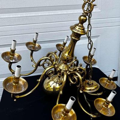 Underwriters Laboratories Inc Vintage Brass Chandelier 