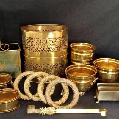 India Brass Planters & Other Brass Decor