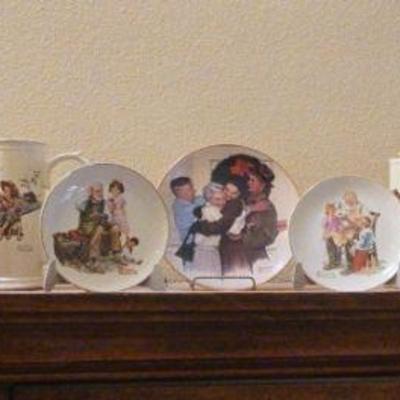 Ri287 norman rockwell plates and mugs
