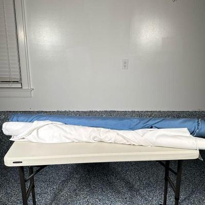 (2pc) MIXED BOLTS OF FABRIC | Blue and white cotton material. Dimensions: l. 56 in