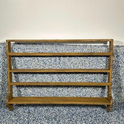 ANTIQUE PLATE RACK | Wood plate rack/display shelving. Dimensions: h. 29.5 x w. 40.5 x d. 6 in
