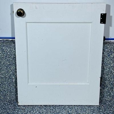 HALF-DOOR | White painted wood half door. Dimensions: h. 39 x w. 32 x d. 1.5 in
