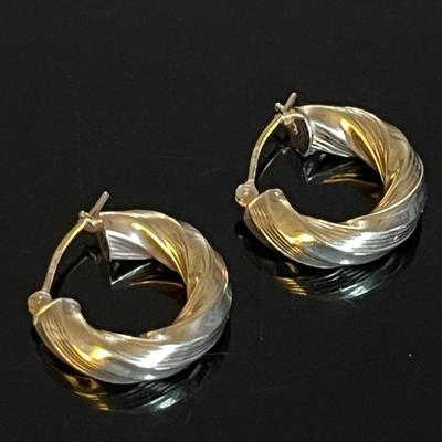14K Yellow Gold Spiral Hoop Earrings