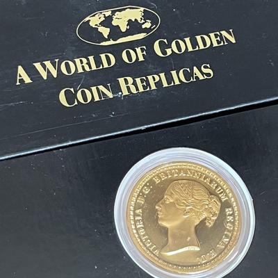 Golden Coin Replica 1839 Great Britain Una and the Lion 5 Lbs  