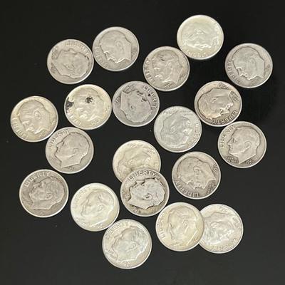 Roosevelt Dimes (20) 90% Silver 