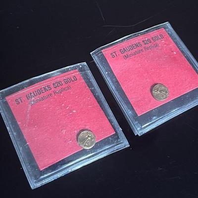 St. Gaudens $20 Gold Coin Miniature Replicas (2)