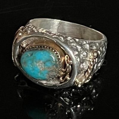 Sterling 14K Turquoise Ring