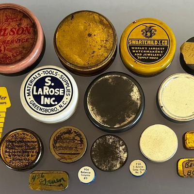Vintage Containers Filled With Antique Watch Parts #4