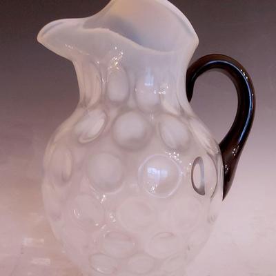 1940s Fenton Coin Dot French Opalescent Pitcher