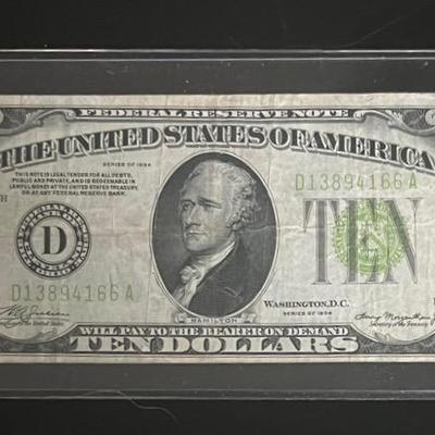 Series 1934 $10 Federal Reserve Note Green Seal