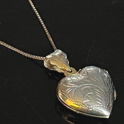 Gold over Sterling Silver .925 Chain with Gold over Sterling Heart Locket
