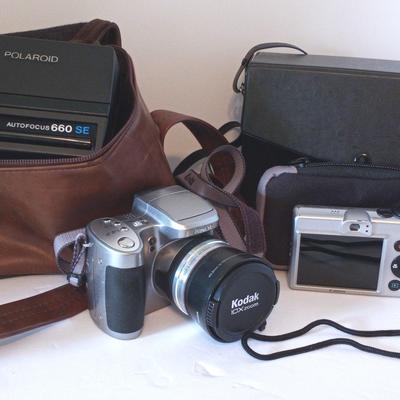 Canon, Polaroid & Kodak Cameras with Bushnell Binoculars