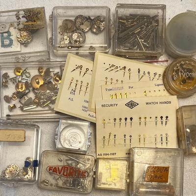 Vintage Containers Filled With Antique Watch Parts #1