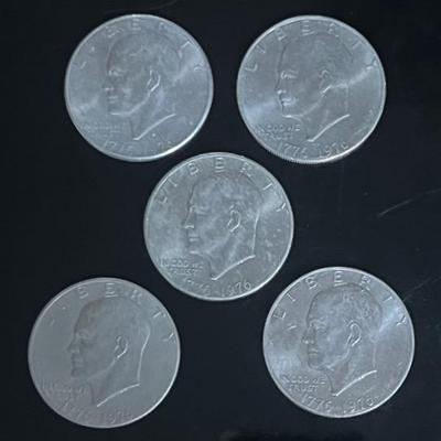 Eisenhower Bicentennial Dollars (5) 1776-1976