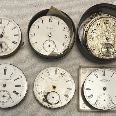 Antique Pocket Watch Movements & Parts, Defender, Elgin, Waltham