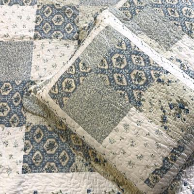 Cottage Style Cotton Blend Quilt and Sham Set