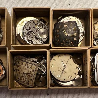 Antique Bulova & Gruen Wrist Watch Movements & Parts