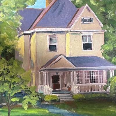 Larry Griggs Acrylic Architectural Painting, Unsigned