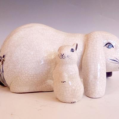 Dedham Potting Shed Pottery Rabbit Figurines
