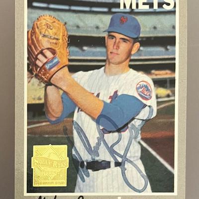 1998 Topps Nolan Ryan Reprint Baseball Card, Autographed