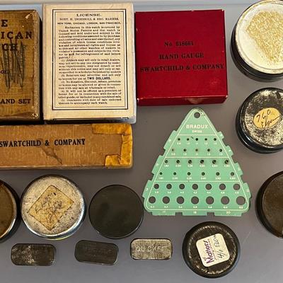 Vintage Containers Filled With Antique Watch Parts #3