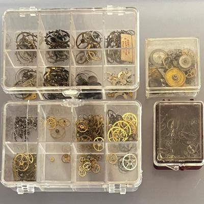 Vintage Containers Filled With Antique Watch Parts #2