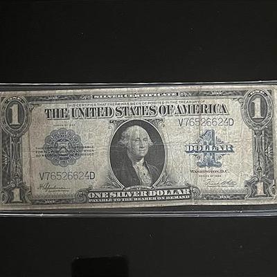 Series 1923 Large Blue Seal $1 Silver Certificate 