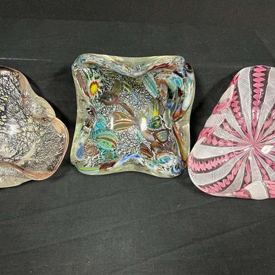 3 Vintage in Murano Style Bowls