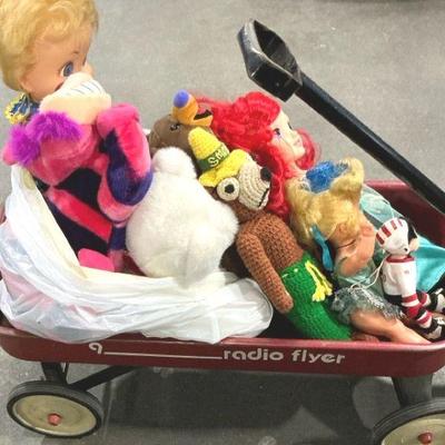 Radio Flyer wagon and toys