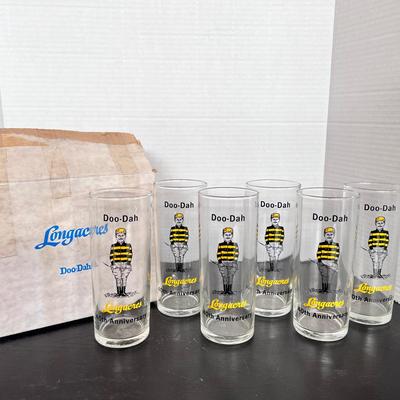 Doodah Long Acres Drinking Glasses (6) Horse Racing Jockey 1973