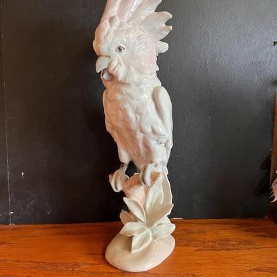 Royal Dux Pink White Cockatoo Porcelain Bird Germany