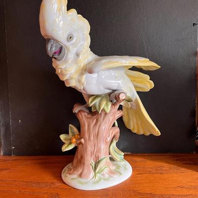 Rosenthal Meisel Germany Cockatoo Yellow White Porcelain Wings Out