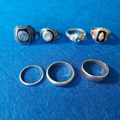 7 Rings 14k & 10k Lot Ferris High, Men & Women Ring University of Michigan 