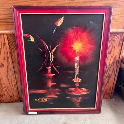 “Candle, Alexander Style” By Dailene New Acrylics 1967 Framed 