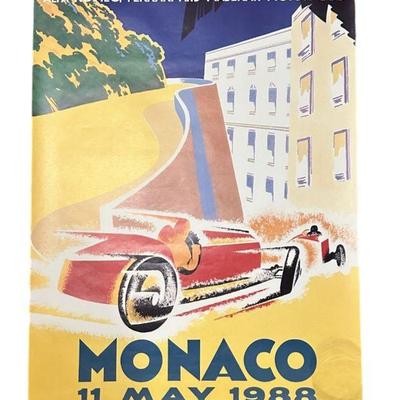1988 CHRISTIE'S MONACO ALFA ROMEO FERRARI MASERATI CAR AUCTION POSTER