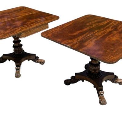 PAIR OF REGENCY PEDESTAL CARD TABLES Charleston Place