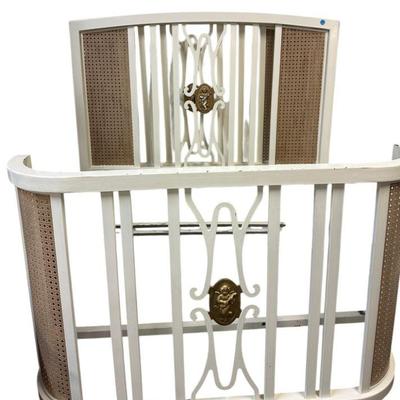 2 ANTIQUE FRENCH PAINTED IRON & BRASS TWIN BEDS